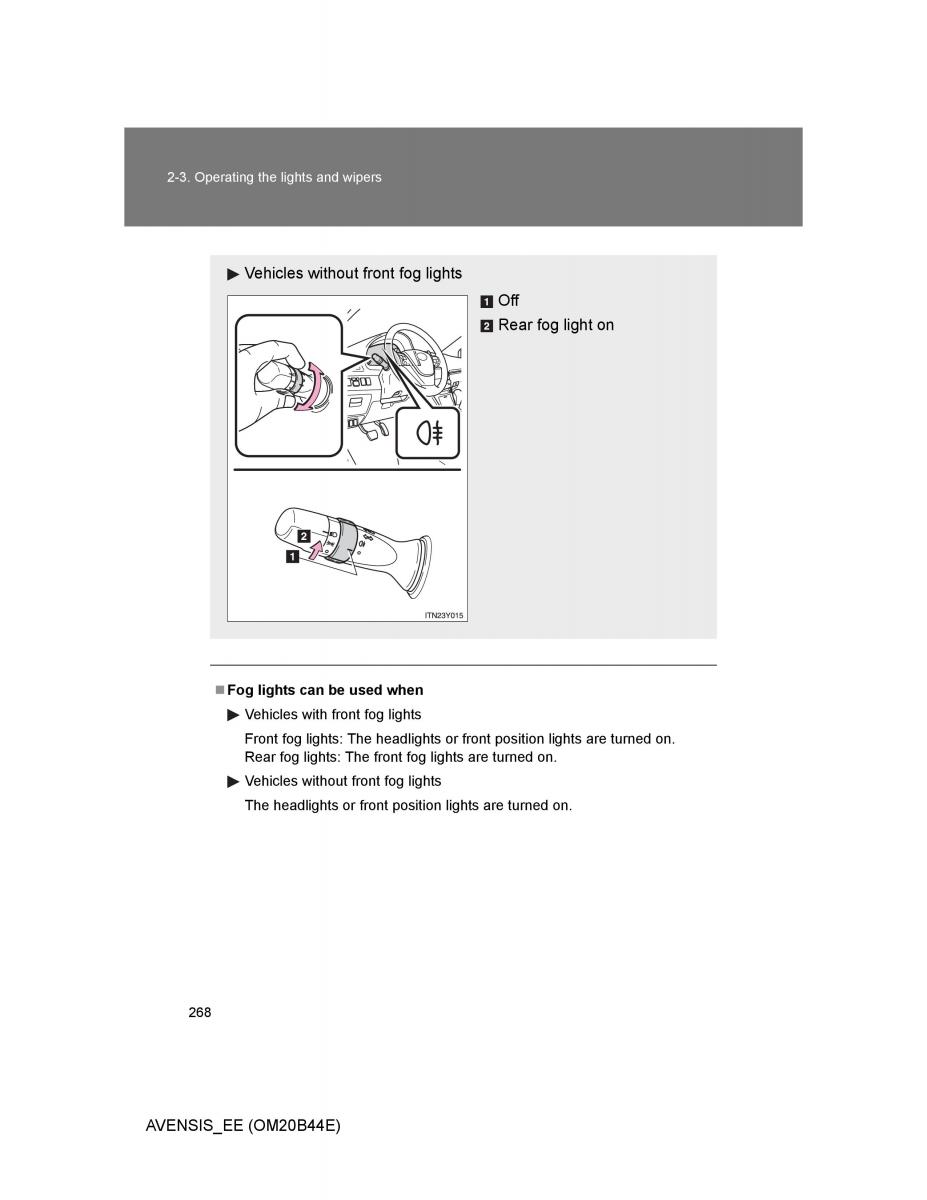 Toyota Avensis III 3 owners manual / page 268