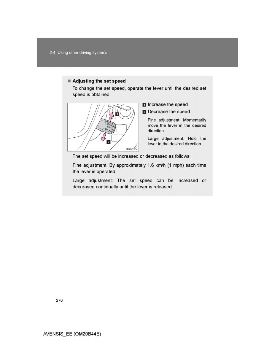 Toyota Avensis III 3 owners manual / page 276