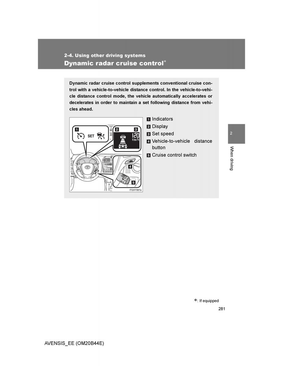 Toyota Avensis III 3 owners manual / page 281