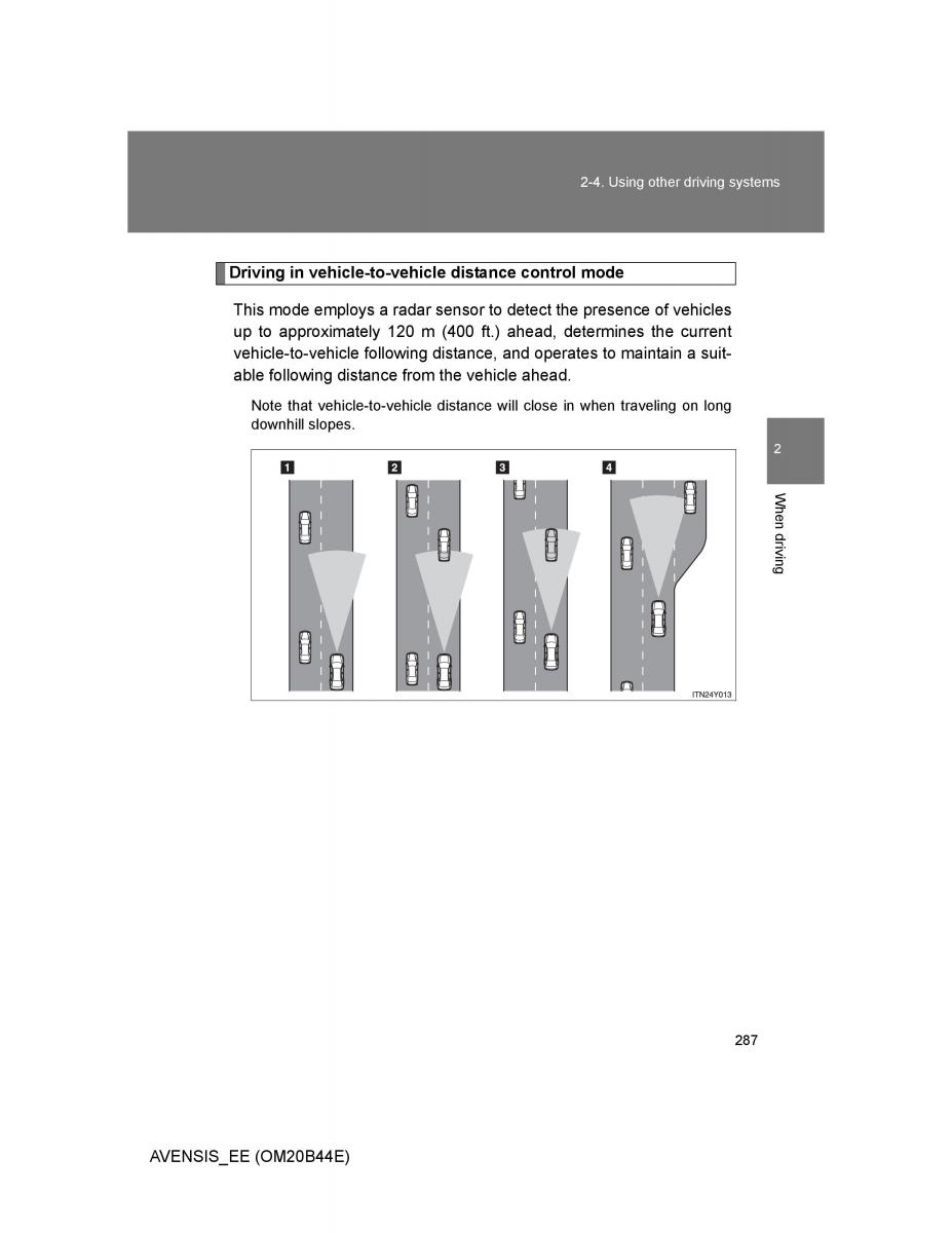 Toyota Avensis III 3 owners manual / page 287