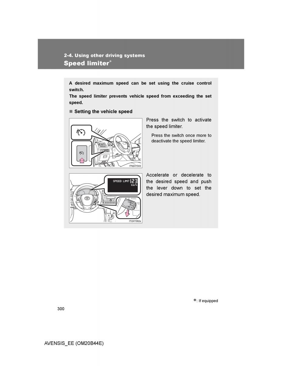 Toyota Avensis III 3 owners manual / page 300