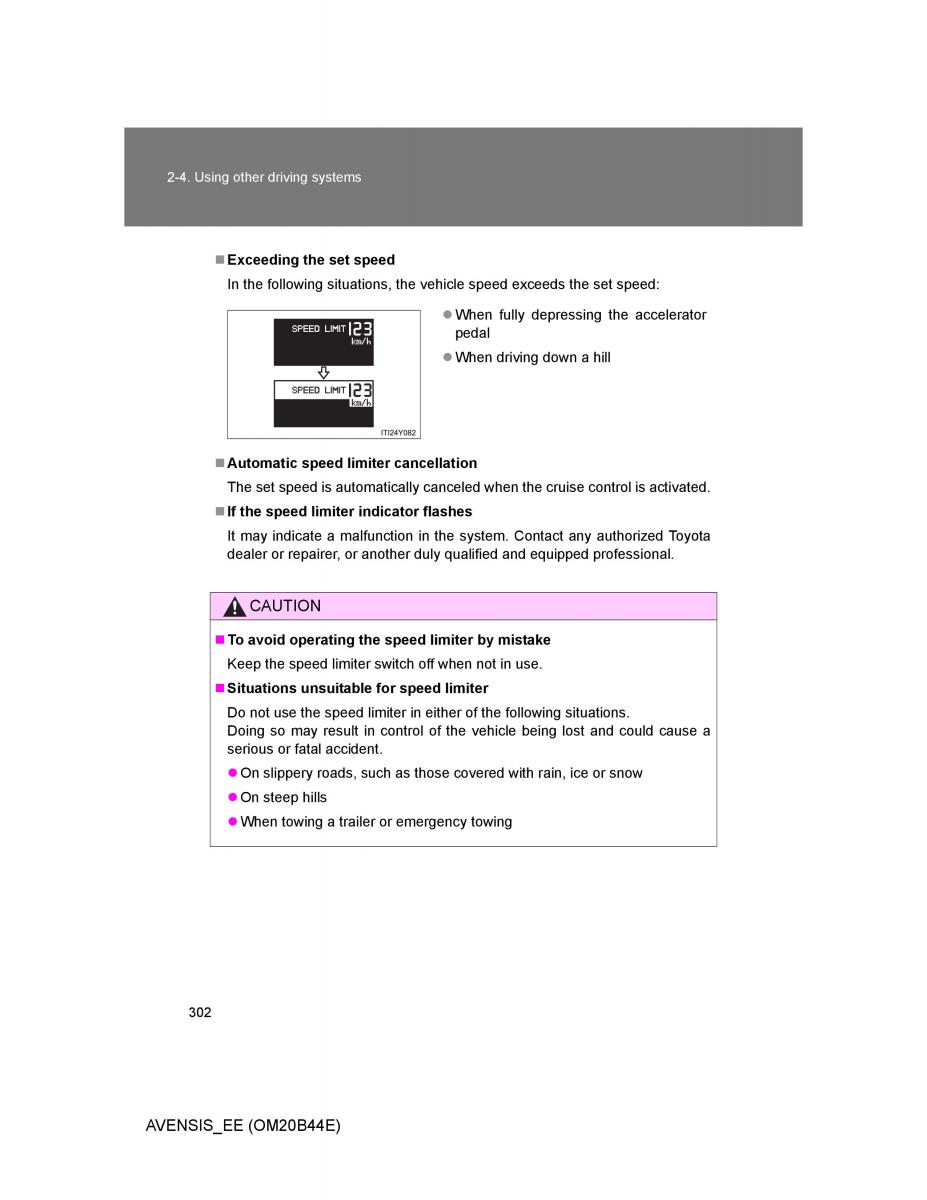 Toyota Avensis III 3 owners manual / page 302