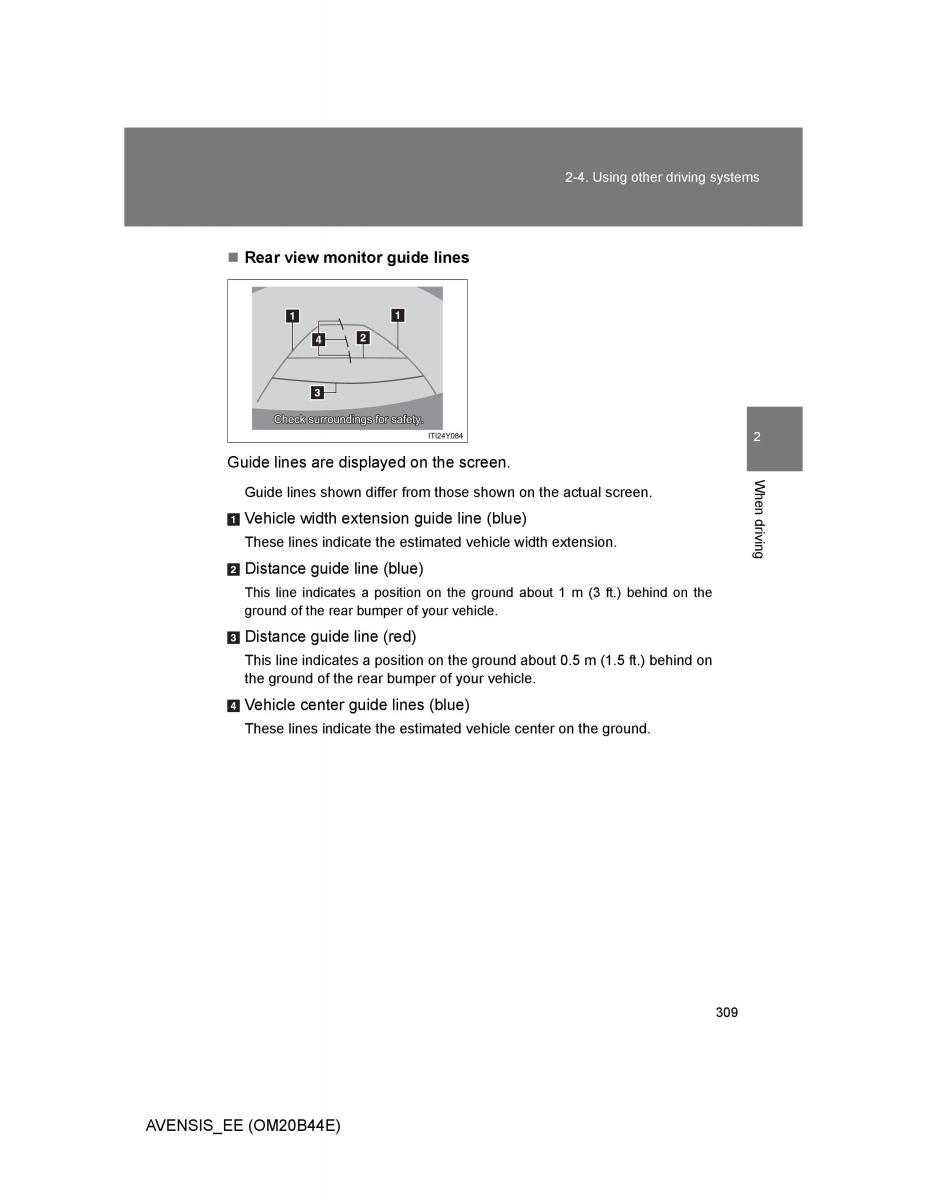 Toyota Avensis III 3 owners manual / page 309