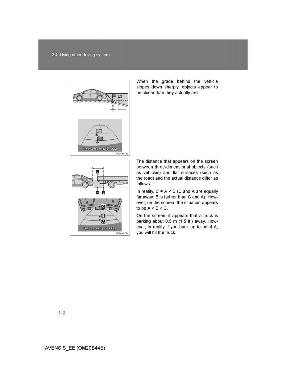 Toyota Avensis III 3 owners manual / page 312