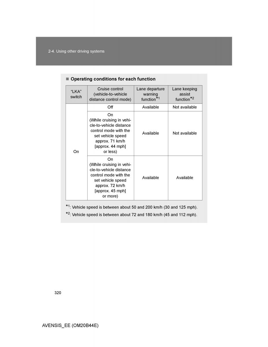 Toyota Avensis III 3 owners manual / page 320