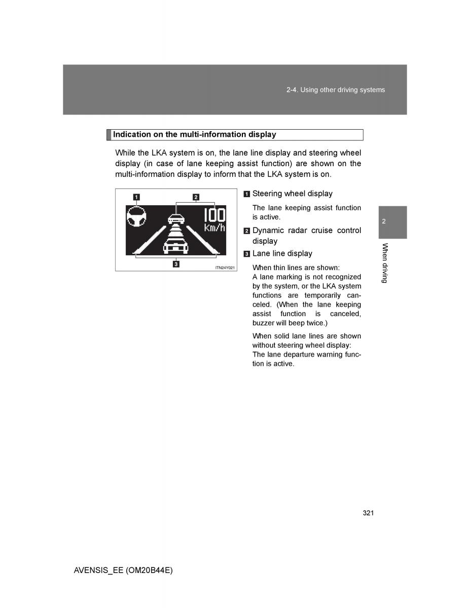 Toyota Avensis III 3 owners manual / page 321