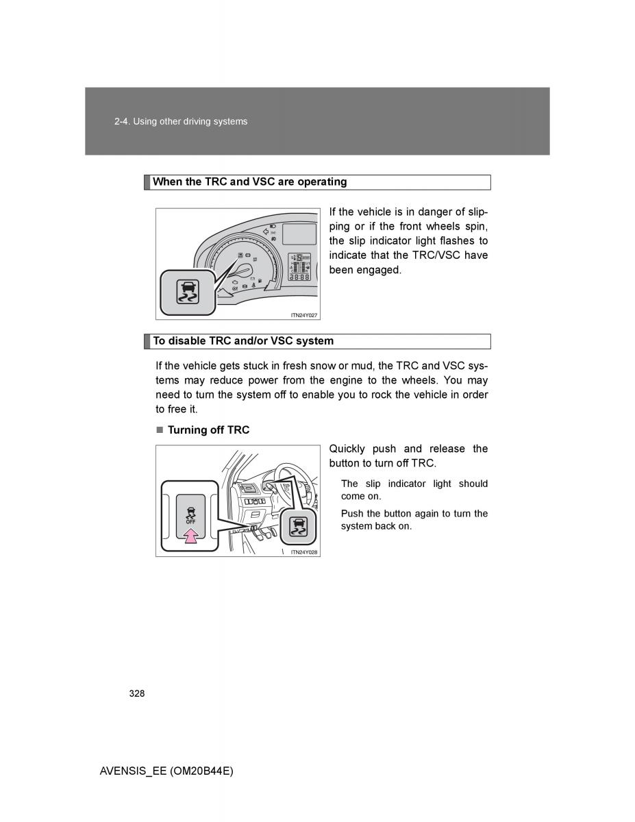 Toyota Avensis III 3 owners manual / page 328