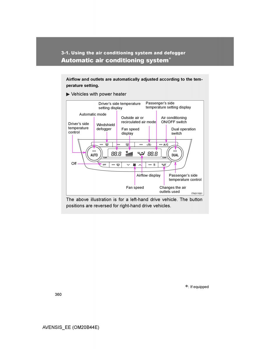 Toyota Avensis III 3 owners manual / page 360