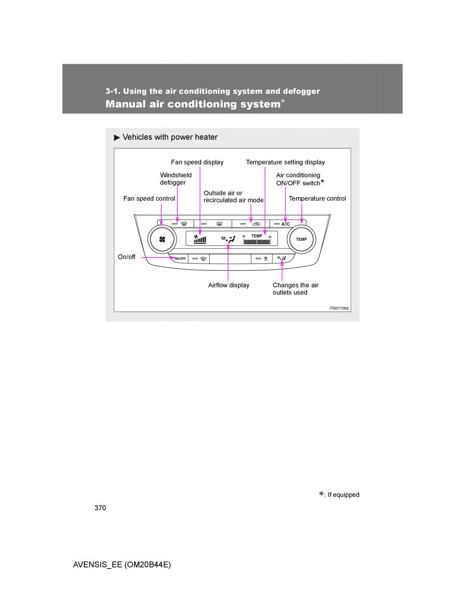 Toyota Avensis III 3 owners manual / page 370