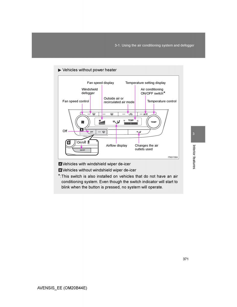 Toyota Avensis III 3 owners manual / page 371