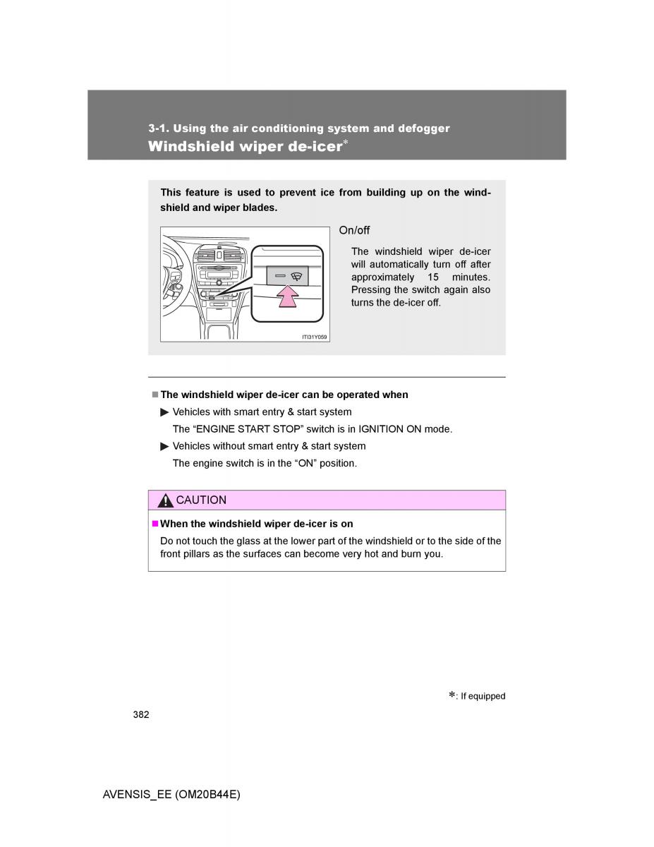 Toyota Avensis III 3 owners manual / page 382