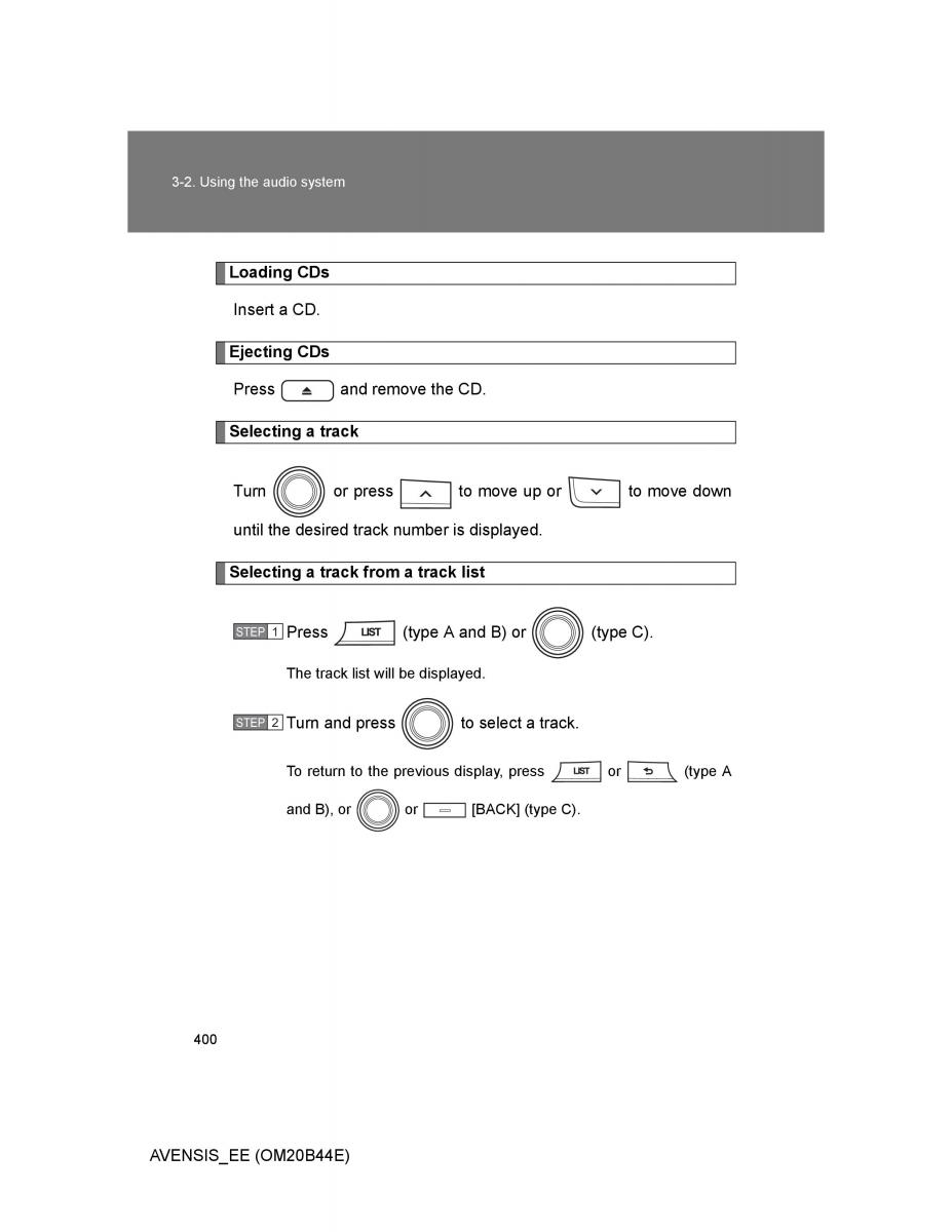 Toyota Avensis III 3 owners manual / page 400