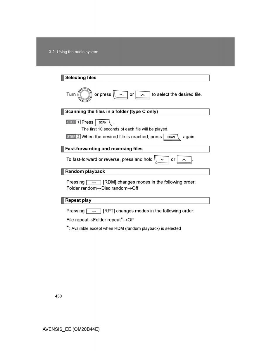 Toyota Avensis III 3 owners manual / page 430