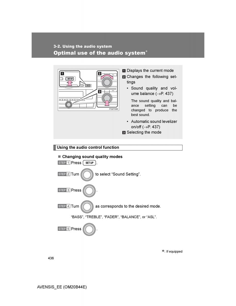 Toyota Avensis III 3 owners manual / page 436