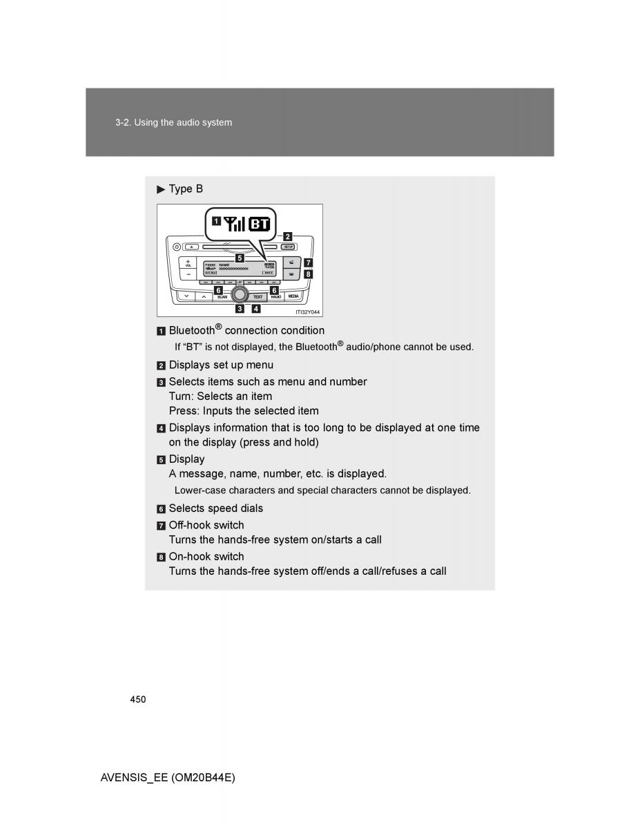 Toyota Avensis III 3 owners manual / page 450