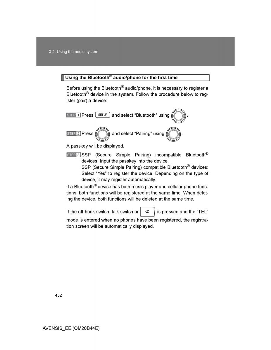 Toyota Avensis III 3 owners manual / page 452