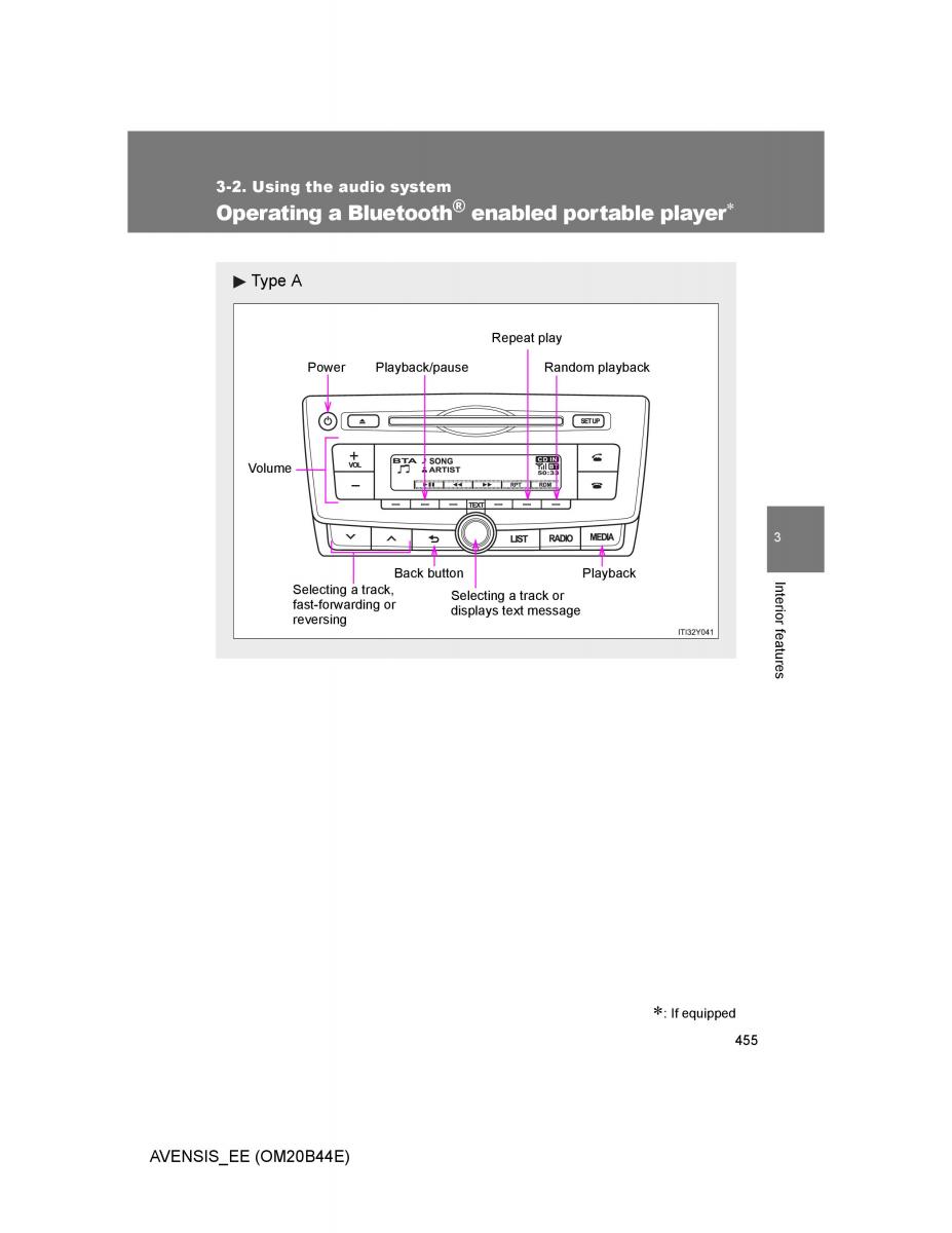 Toyota Avensis III 3 owners manual / page 455