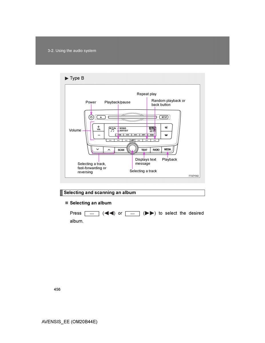 Toyota Avensis III 3 owners manual / page 456