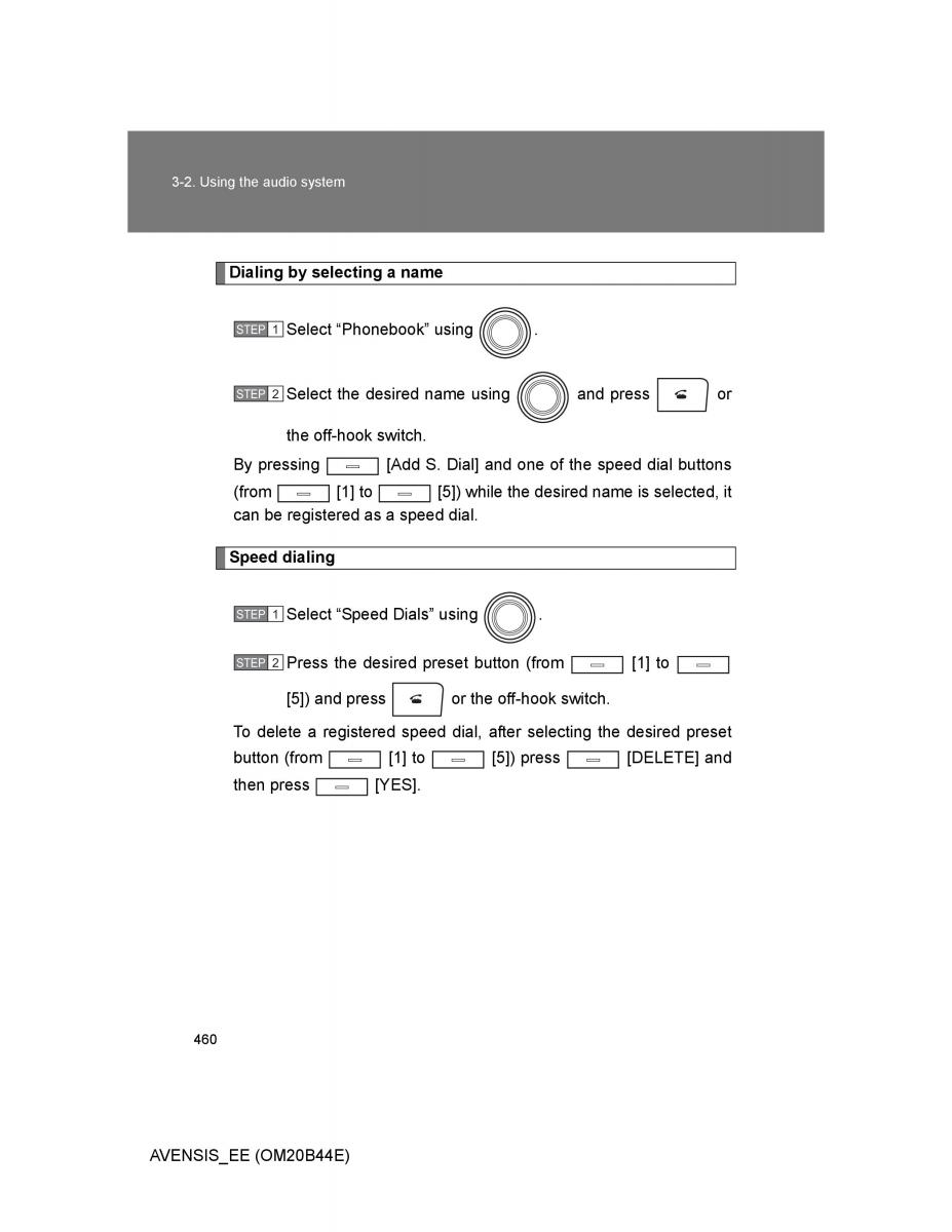 Toyota Avensis III 3 owners manual / page 460