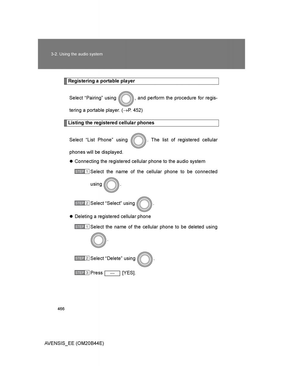 Toyota Avensis III 3 owners manual / page 466