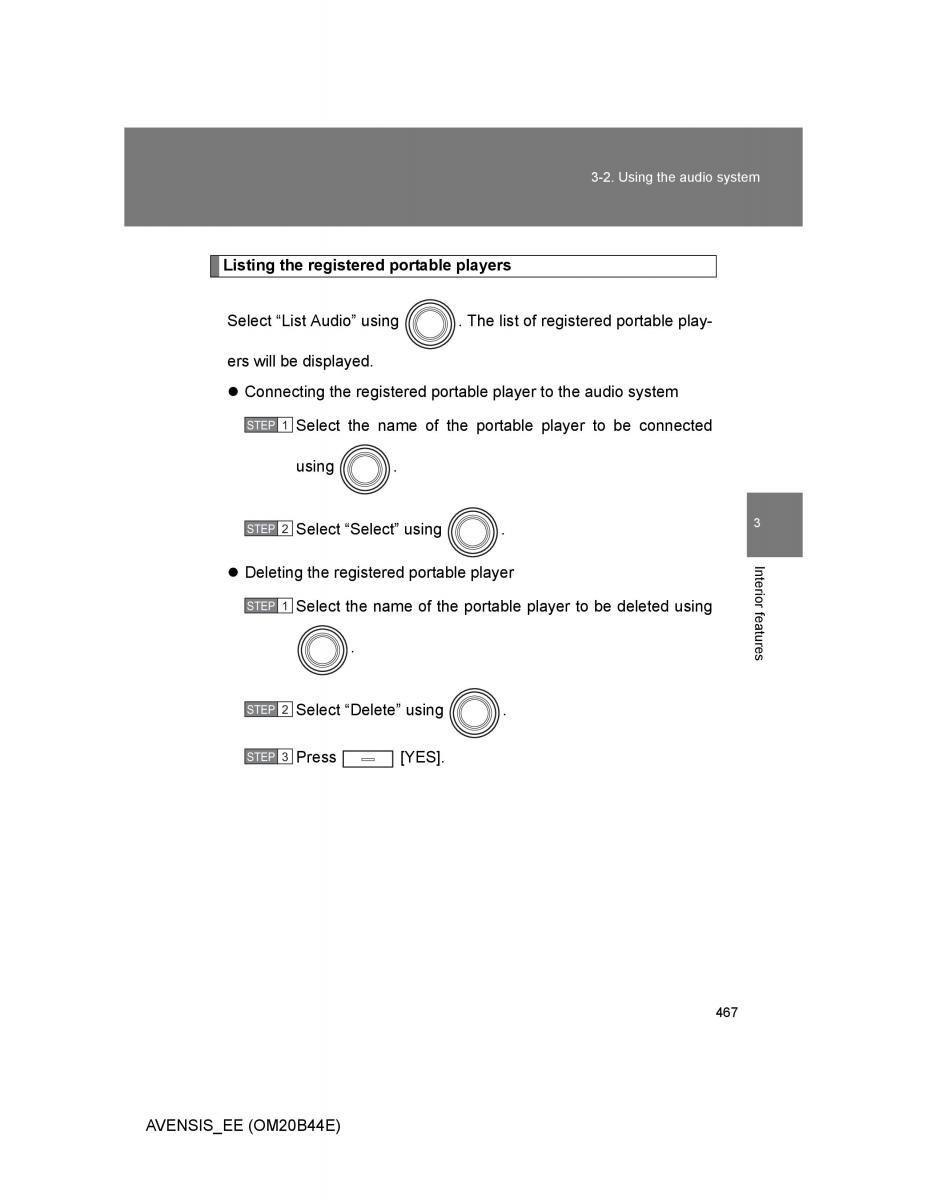 Toyota Avensis III 3 owners manual / page 467