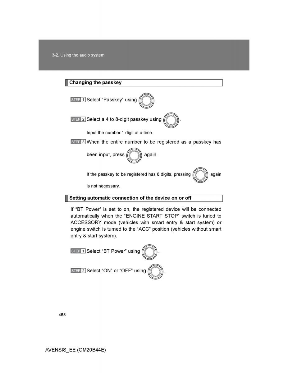 Toyota Avensis III 3 owners manual / page 468