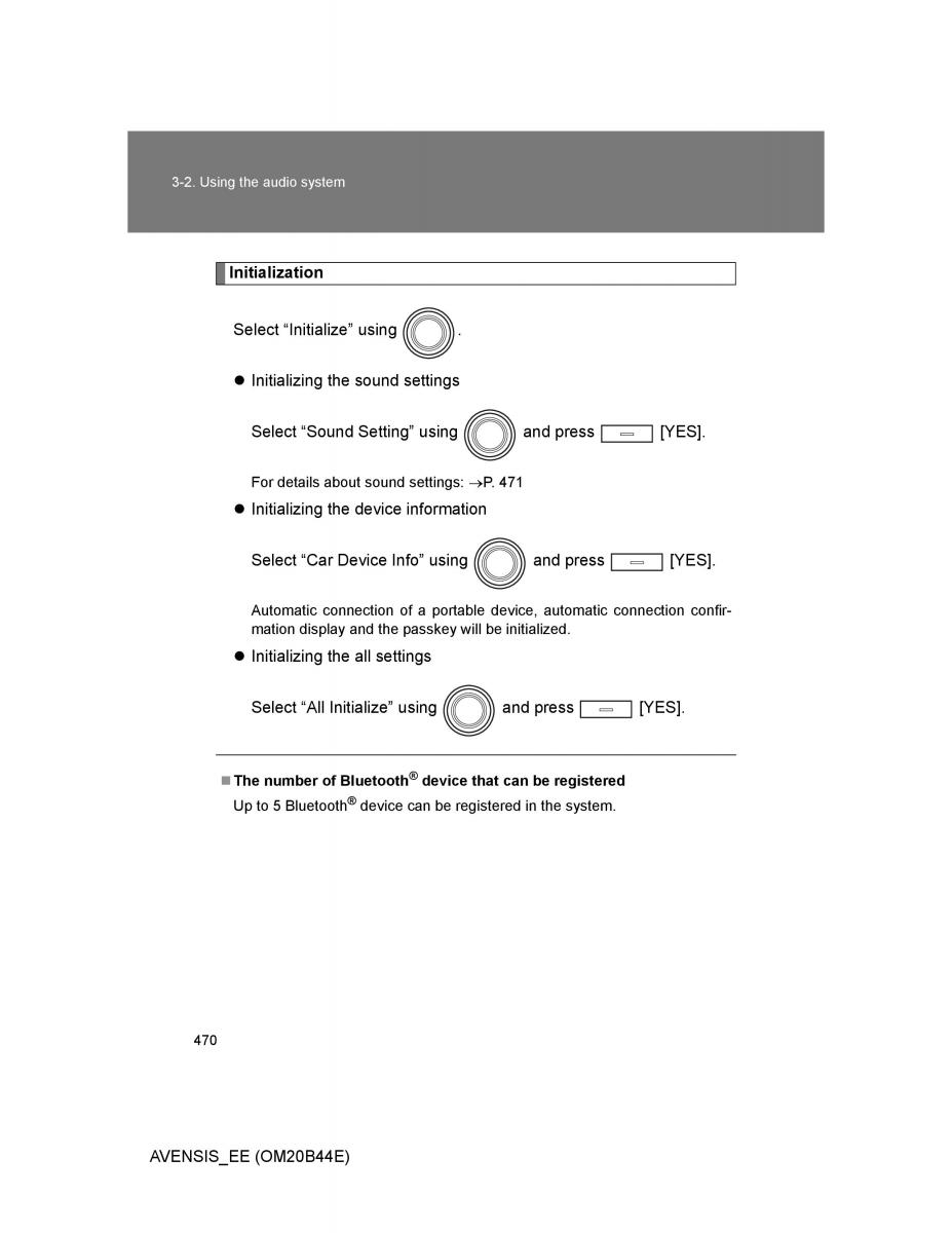 Toyota Avensis III 3 owners manual / page 470