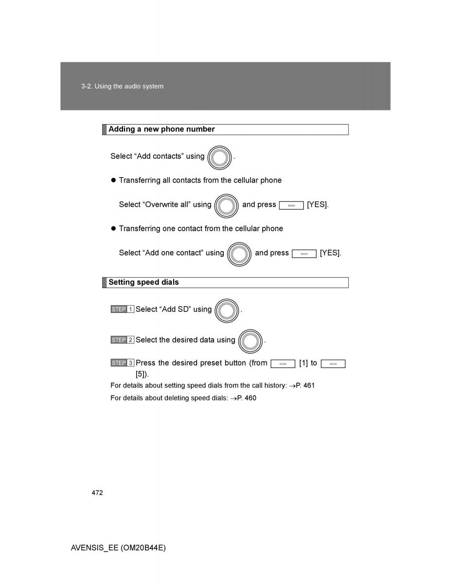 Toyota Avensis III 3 owners manual / page 472