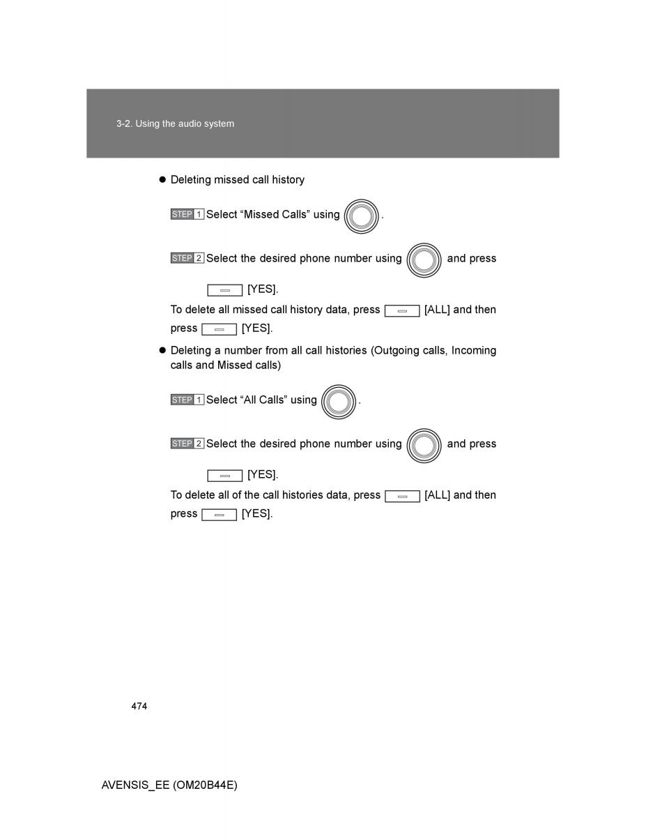 Toyota Avensis III 3 owners manual / page 474