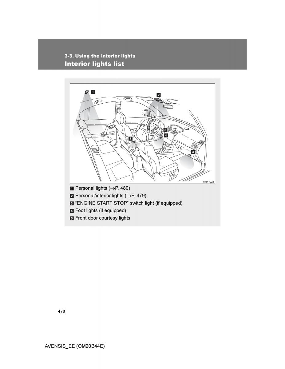 Toyota Avensis III 3 owners manual / page 478