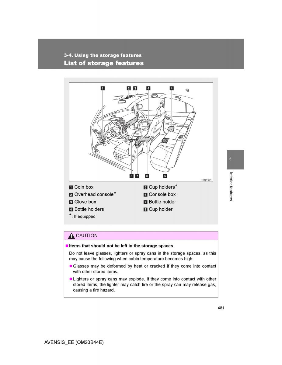 Toyota Avensis III 3 owners manual / page 481