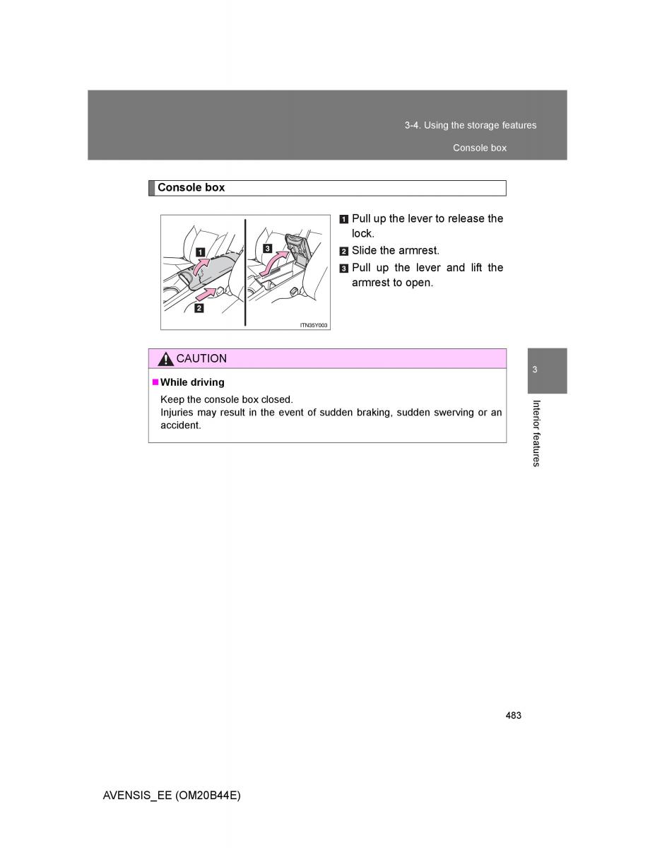 Toyota Avensis III 3 owners manual / page 483