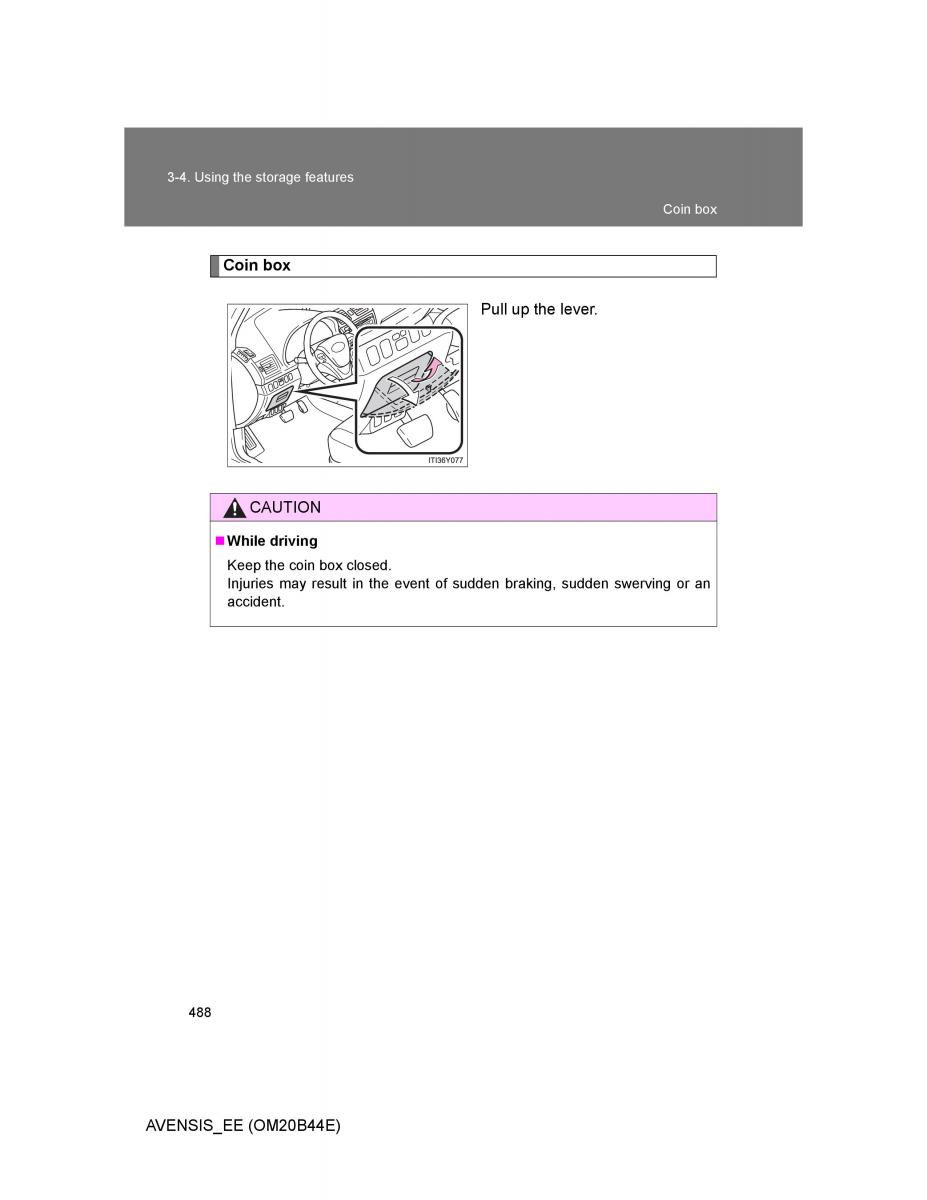 Toyota Avensis III 3 owners manual / page 488