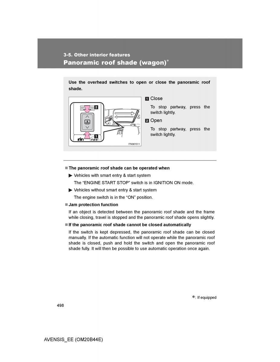 Toyota Avensis III 3 owners manual / page 498