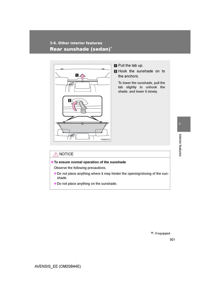 Toyota Avensis III 3 owners manual / page 501