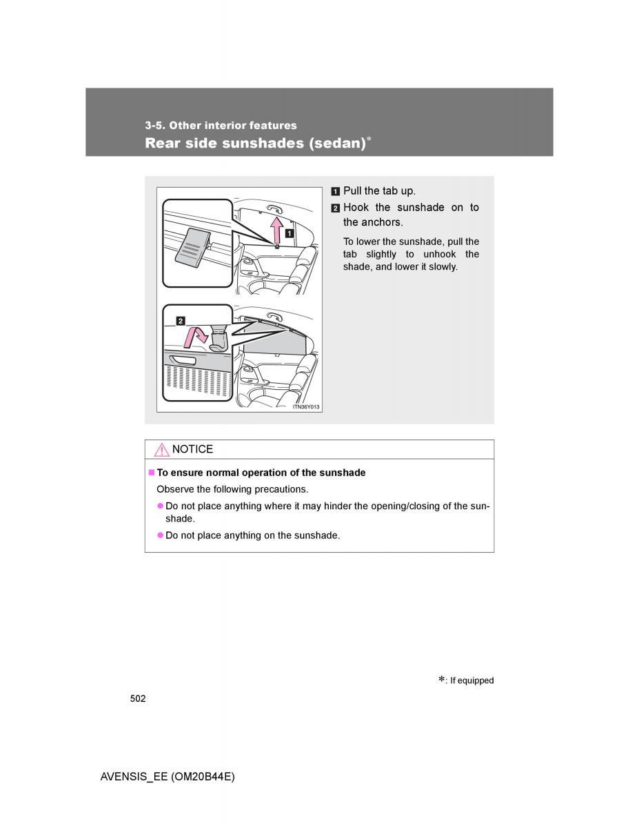 Toyota Avensis III 3 owners manual / page 502