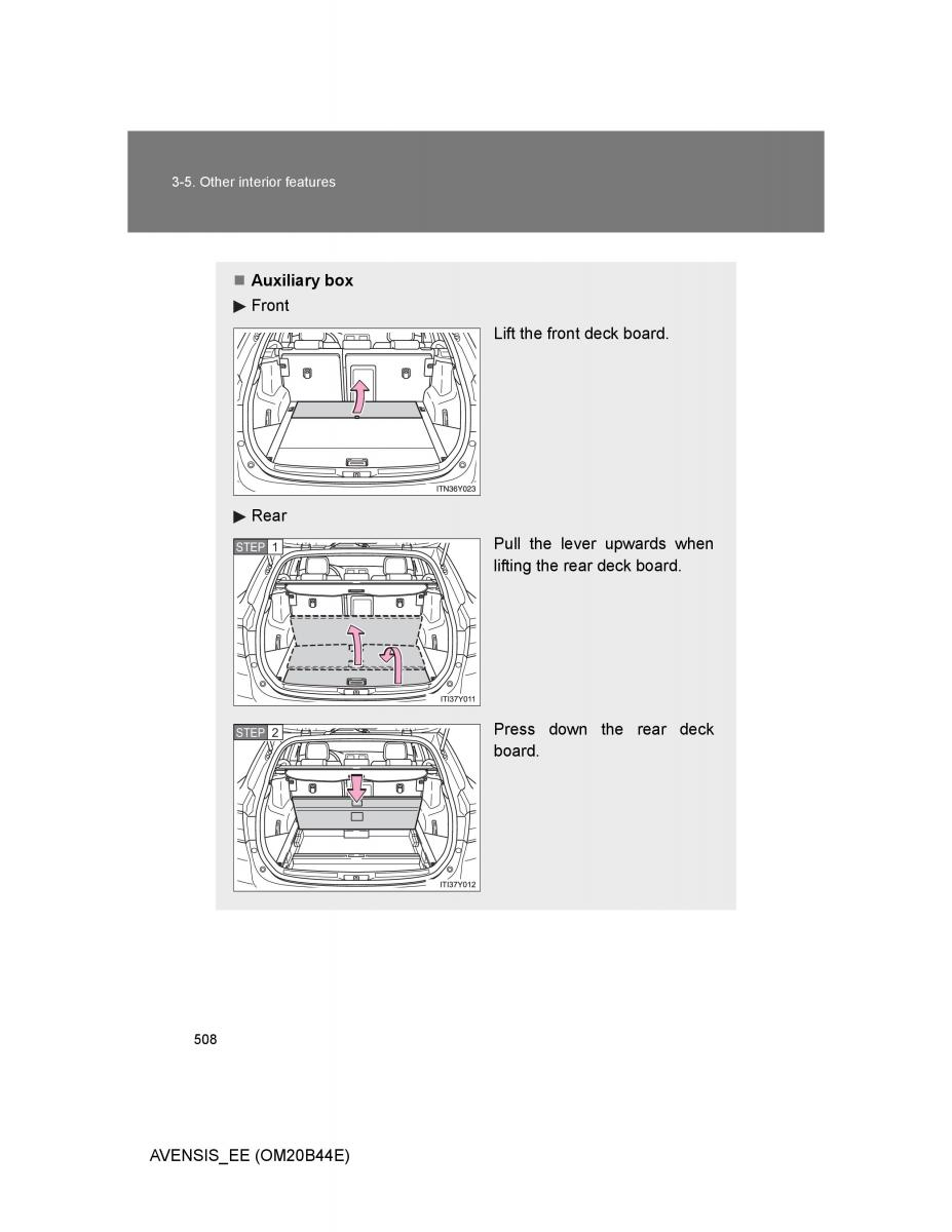 Toyota Avensis III 3 owners manual / page 508