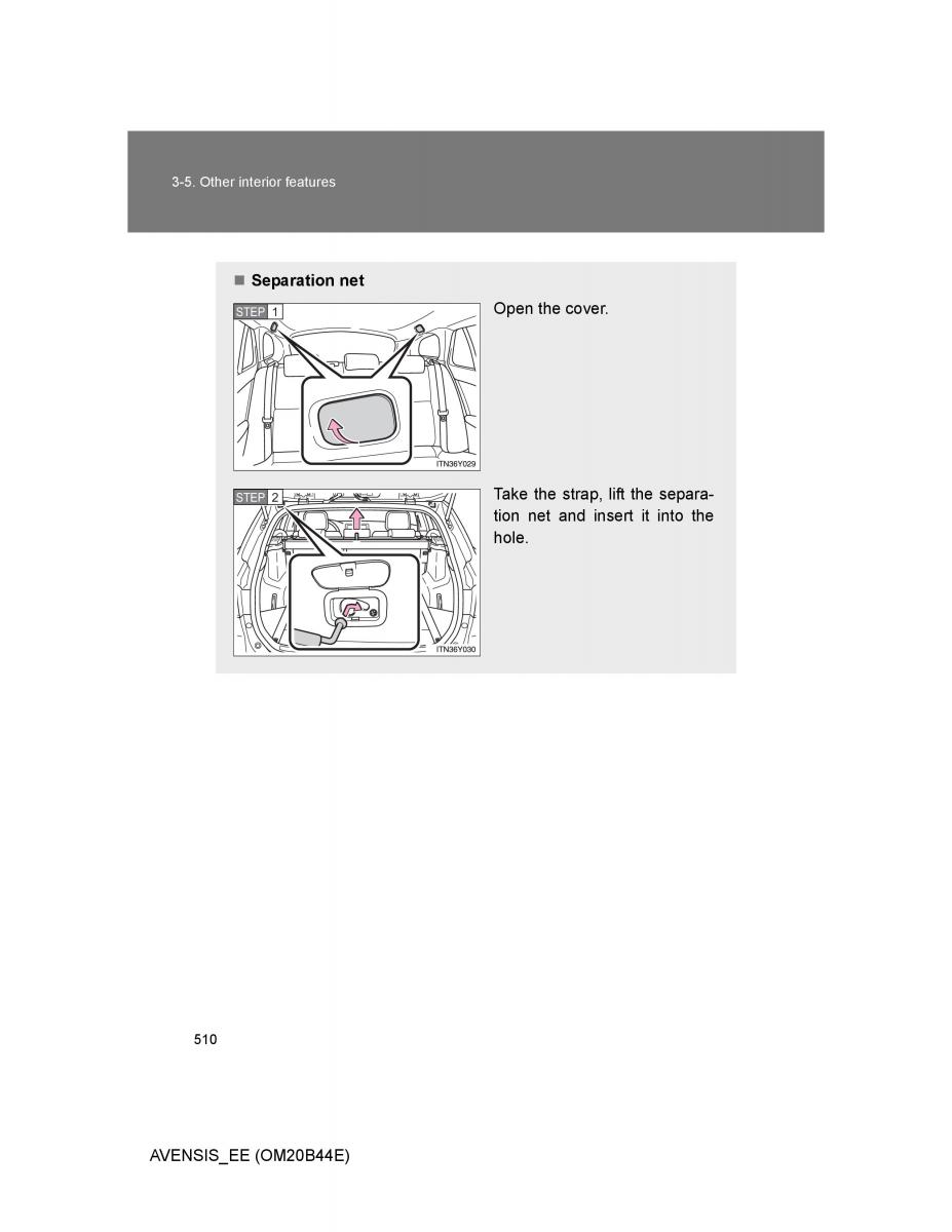 Toyota Avensis III 3 owners manual / page 510