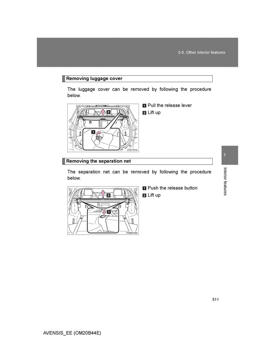 Toyota Avensis III 3 owners manual / page 511