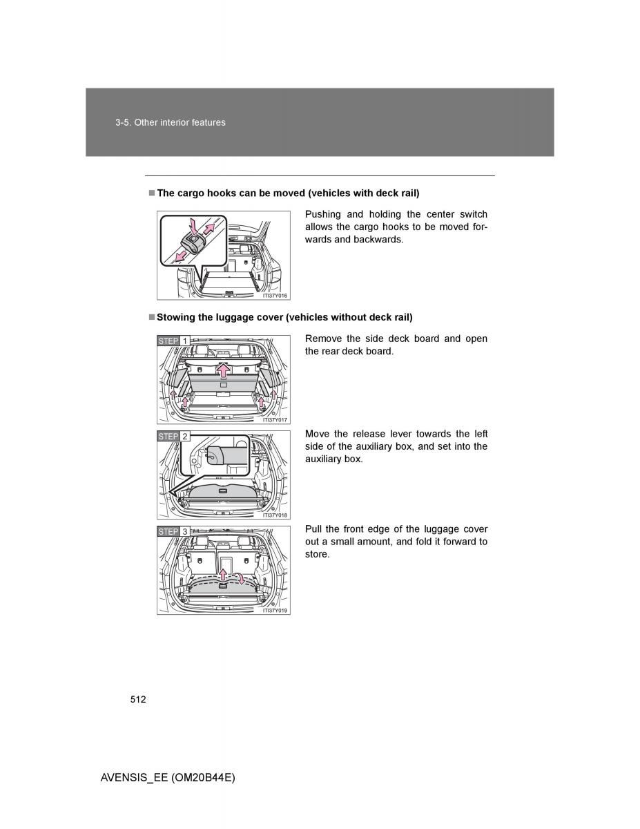 Toyota Avensis III 3 owners manual / page 512