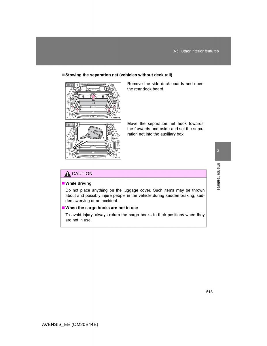 Toyota Avensis III 3 owners manual / page 513