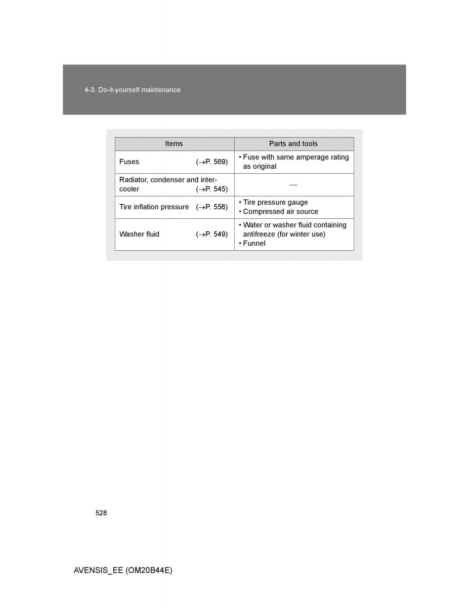 Toyota Avensis III 3 owners manual / page 528