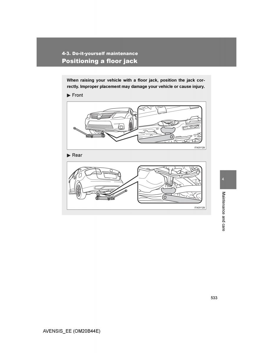 Toyota Avensis III 3 owners manual / page 533