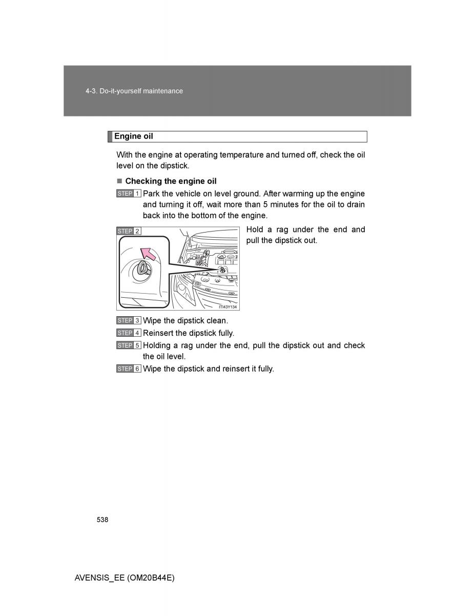 Toyota Avensis III 3 owners manual / page 538