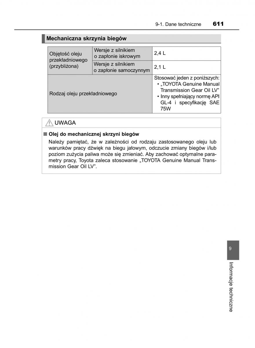 Toyota Avensis IV 4 instrukcja obslugi / page 611