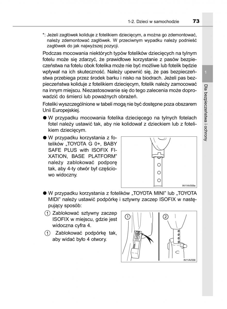 Toyota Avensis IV 4 instrukcja obslugi / page 73