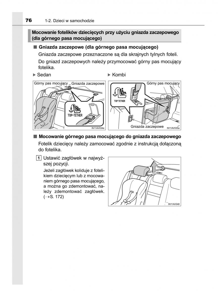 Toyota Avensis IV 4 instrukcja obslugi / page 76