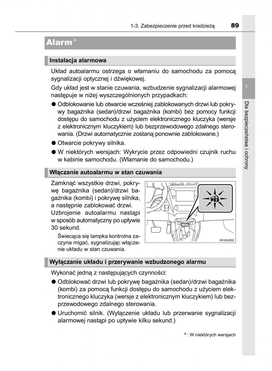 Toyota Avensis IV 4 instrukcja obslugi / page 89