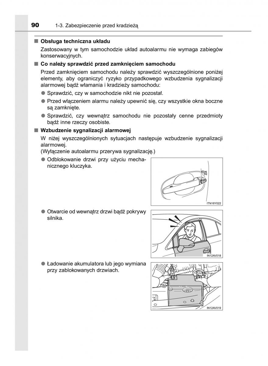 Toyota Avensis IV 4 instrukcja obslugi / page 90