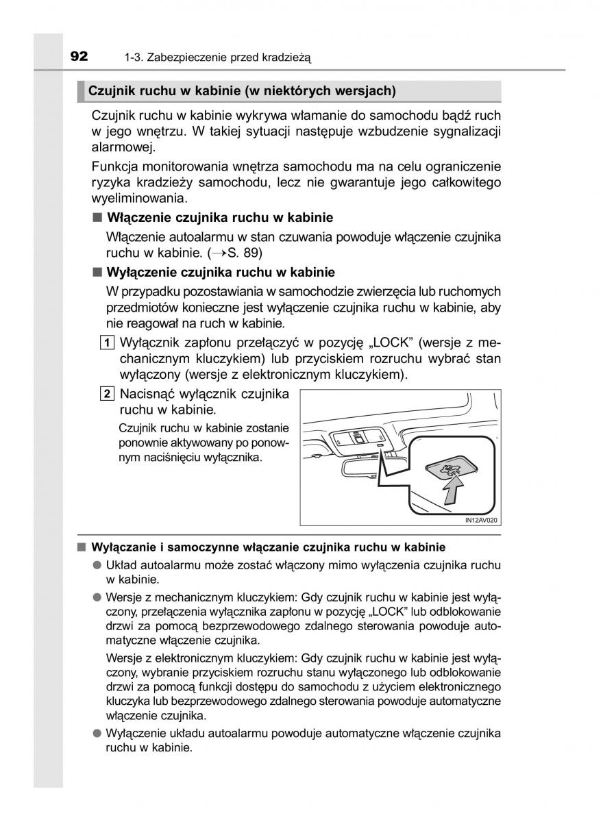 Toyota Avensis IV 4 instrukcja obslugi / page 92